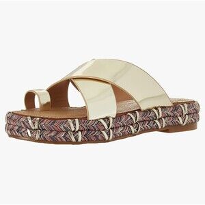 SIEGERSON MORRISON Jacob Espadrille Wedge Sandal, Gold/Lilac/Purple Metallic